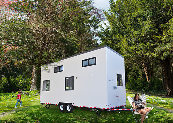 Prefabricated Tiny House On Wheels With Alu.Casement Door Air Conditioning Optional
