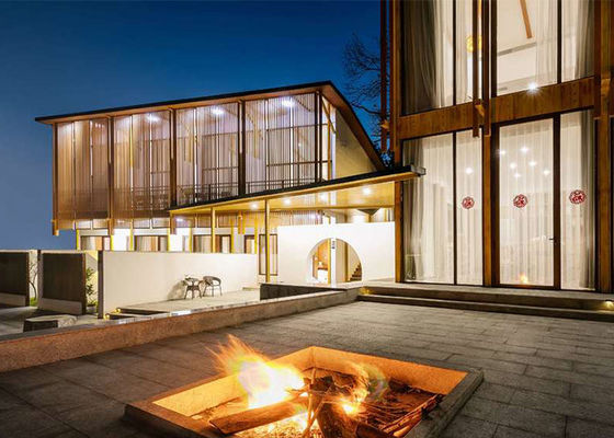 Легкоразмерная стальная рама Префабрикованный отель Многосемейные дома Двухэтажные дома быстрой сборки