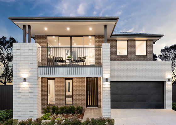 Стандартный 2-этажный сборный дом класса люкс по стандартам CE/NZ со стальным каркасом для односемейного проживания