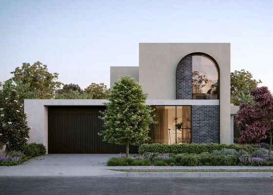 Роскошный двухэтажный односемейный дом с фасадом из легкой стали