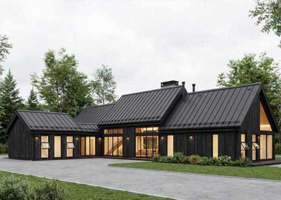 AS/US Standard Light Steel Frame Prefab House Luxury Villa Панельные комплекты для дома