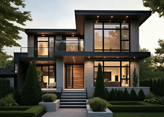 Префабрикованный дом роскошный особняк с AS / US легкой стальной виллой с панельными домашними комплектами