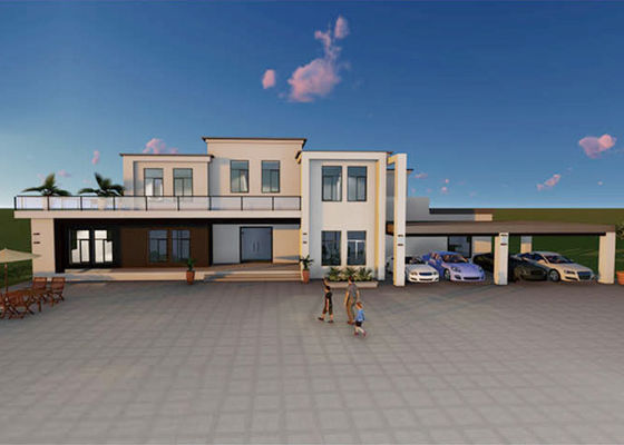 Prefab садовой террасы зеленый самонаводит двойной разделенный палубой Prefab светлый дом железного каркаса