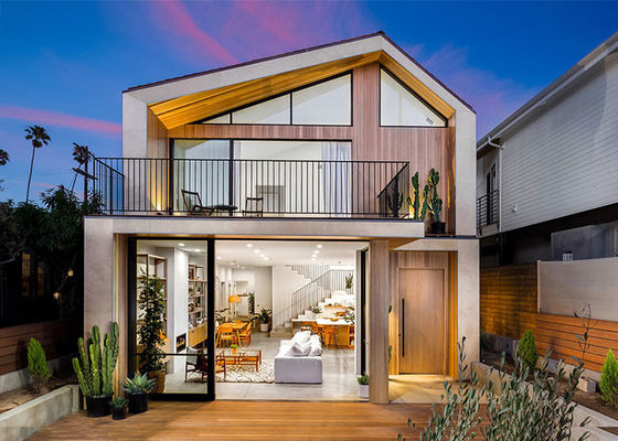 ЕС сборка из легкой стали с двухэтажным модульным домом с большими окнами Вилла Ассизи